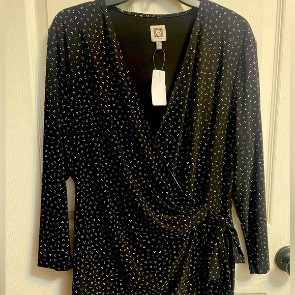 Anne Klein Tops - Anne Klein long sleeve Black.Dress Top NWT size xl